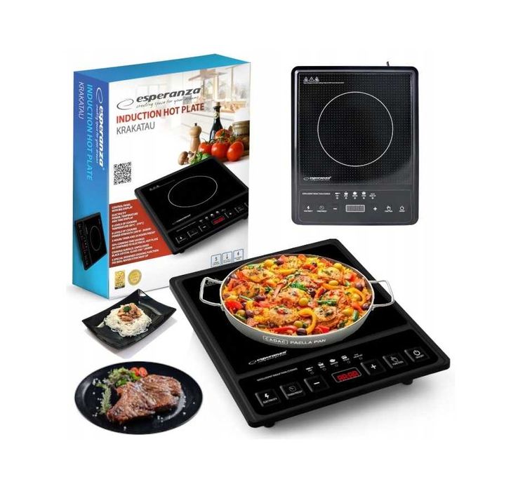 Kuchenka Indukcyjna 1 Palnik Turystyczna Przenośna 5 Funkcji 2000w