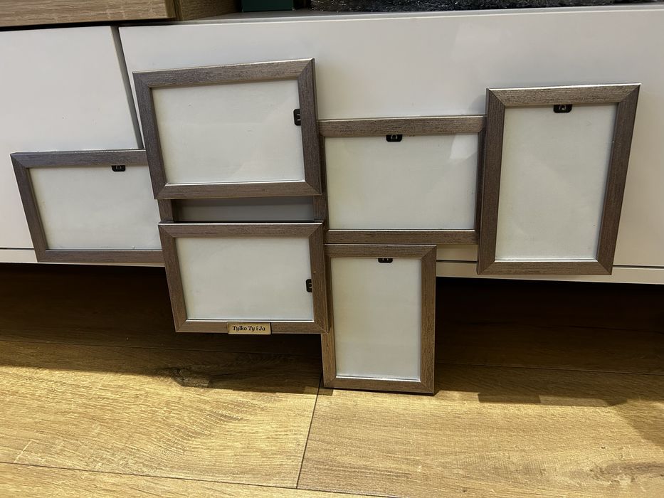 Ramka kolaż na zdjecia 6 sztuk stebrna na sciane