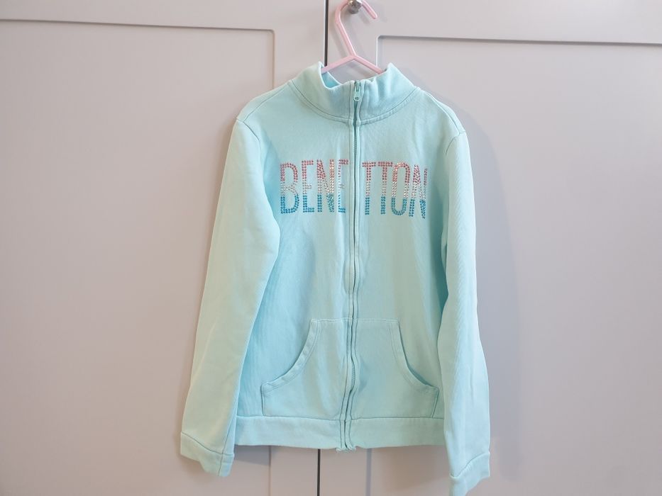 Miętowa turkusowa bluza Benetton 128 134