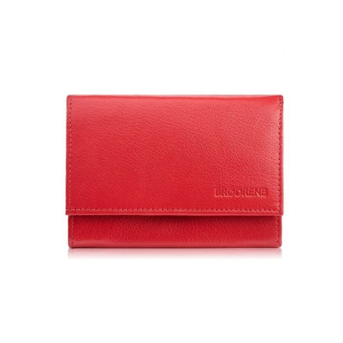 portfel damski skórzany czerwony portmonetka rfid brodrene g-25mn/red