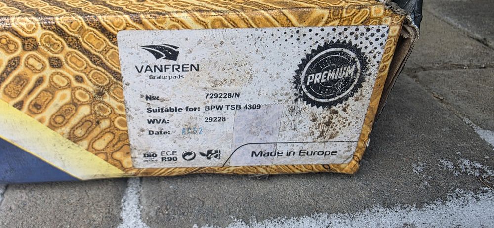 Гальмівні колодки BPW ECO 29228 з притирочним по