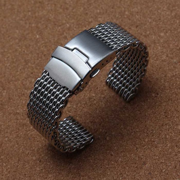 Gruba bransoleta mesh shark 22mm do zegarka kajdan