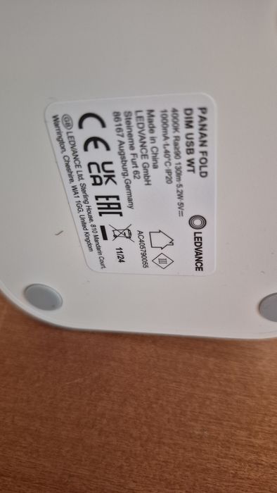 Настольная лампа с аккумулятором Ledvance Panan Fold USB 5 Вт Гарантия