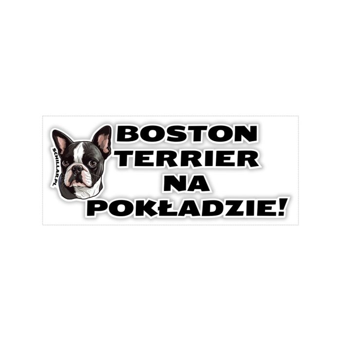 Naklejka na samochód z psem BOSTON TERRIER NA POKŁADZIE