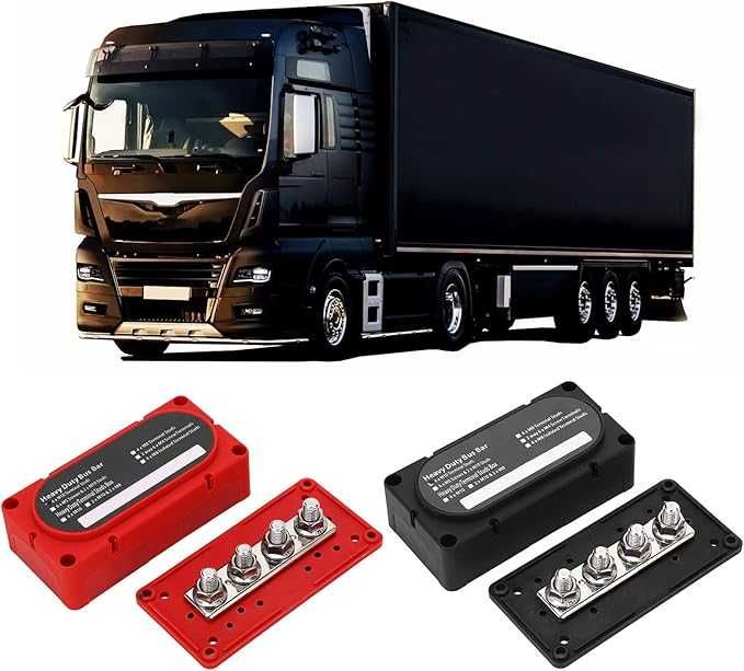 Blok rozdzielaczy prądu, 2 sztuki, 4 bolce, bateria 300 A