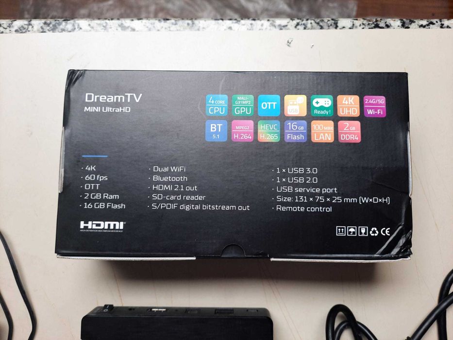 DreamTV Mini UltraHD IPTV como NOVA e Com Garantia