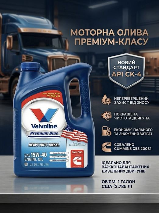Олива моторна Valvoline Premium Blue 15W-40 API CK-4