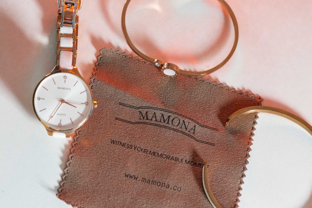 Zestaw Biżuteria - Zegarek damski +  bransoletka. Mamona L3877RGGT.