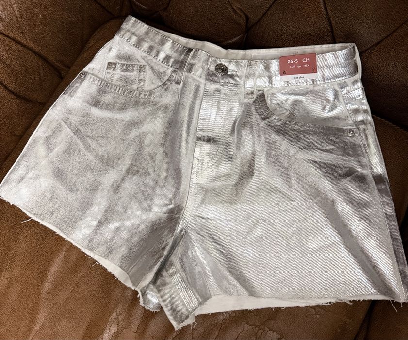 Шорти сріблясті типу maison margiela mm6 xs-s
