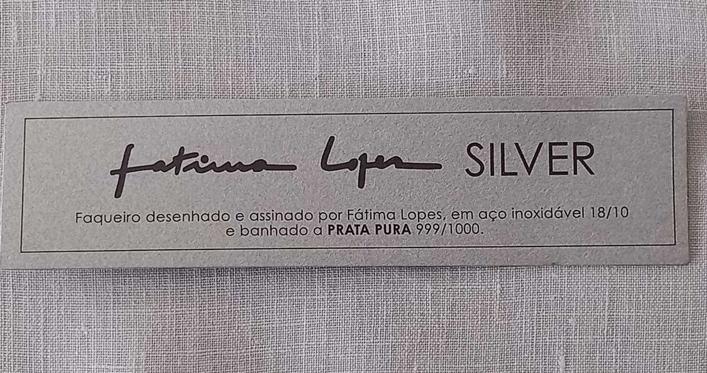 Faqueiro Fátima Lopes, inox banhado a prata