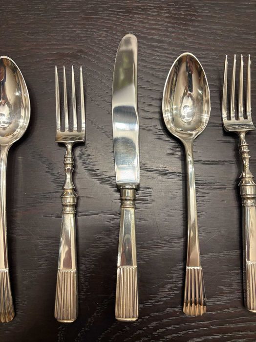 Faqueiro em Prata maciça, modelo Caninhas