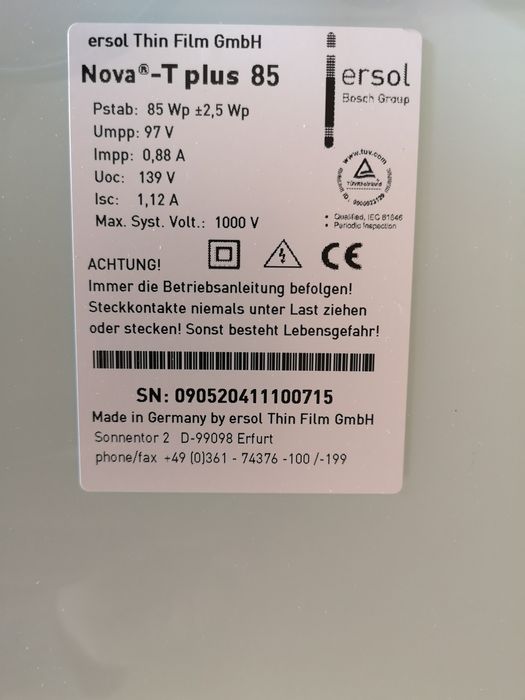 Promocja!!! Panele fotowoltaiczne 85W NOWE