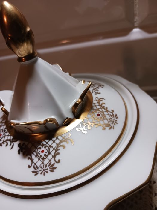 Bomboniera art deco recznie malowana