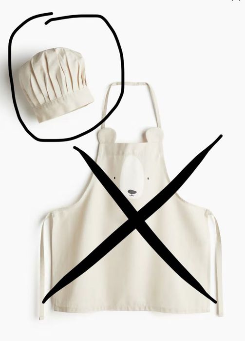 Nowa czapka kucharska dla dzieci H&M przebranie/bal karnawałowy 50 cm