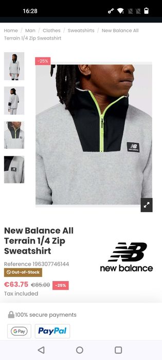 Кофта New Balance Fleece All Terrain Spinnex Size XXL Original