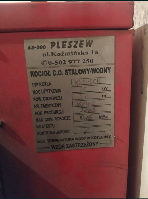Części do pieca C.O. 25 kW Kry-Stal