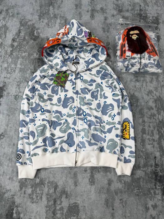 в Україні! Зіп-худі A Bathing Bape Tigrulini white-blue L Вже в Україні / Тайгер / Тігруліні / бейп / аейп / зіпка/ бейп тайгер / мясо /