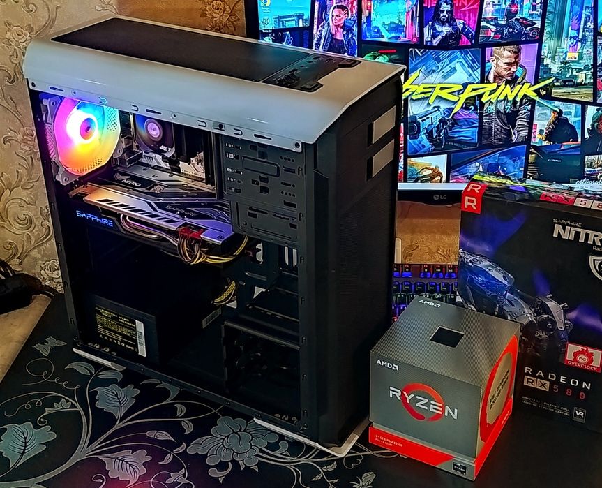 Ryzen 5 3500X/RX580/ B450/ 16Gb  DDR4 SSD игровой компьютер ПК