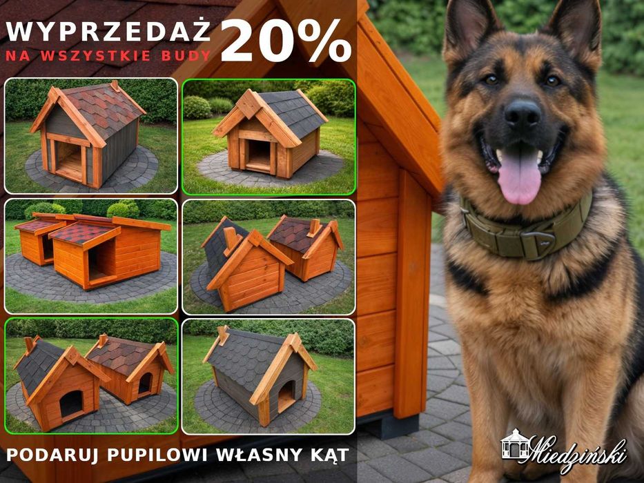 PROMOCJA!Buda dla psa drewniana, domek drewniany, buda z przedsionkiem