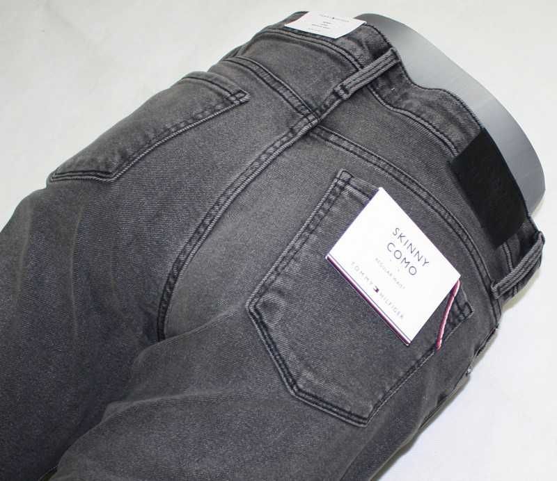 Damskie jeansy Tommy Hilfiger Como - Skinny szare nowe oryg. - W33/L30