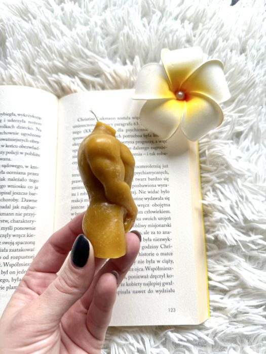 Świeca mężczyzna, wosk pszczeli, naturalna, wolnostojąca