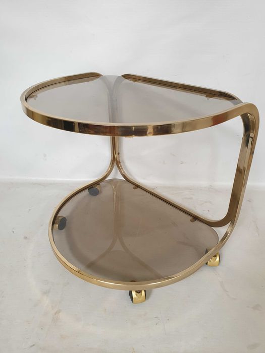 STOLIK barek na kółkach vintage mosiądzowany lata 70 reffelmann