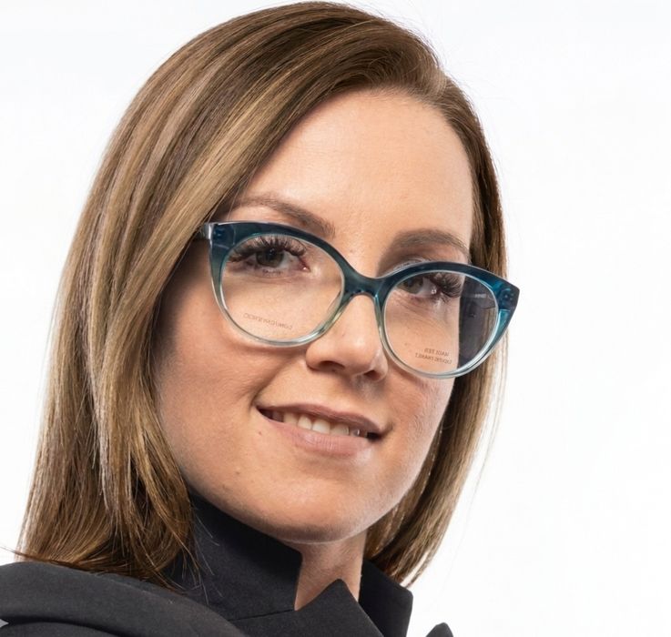 Oprawki Gradientowe Emilio Pucci Błękitne  Cat Eye