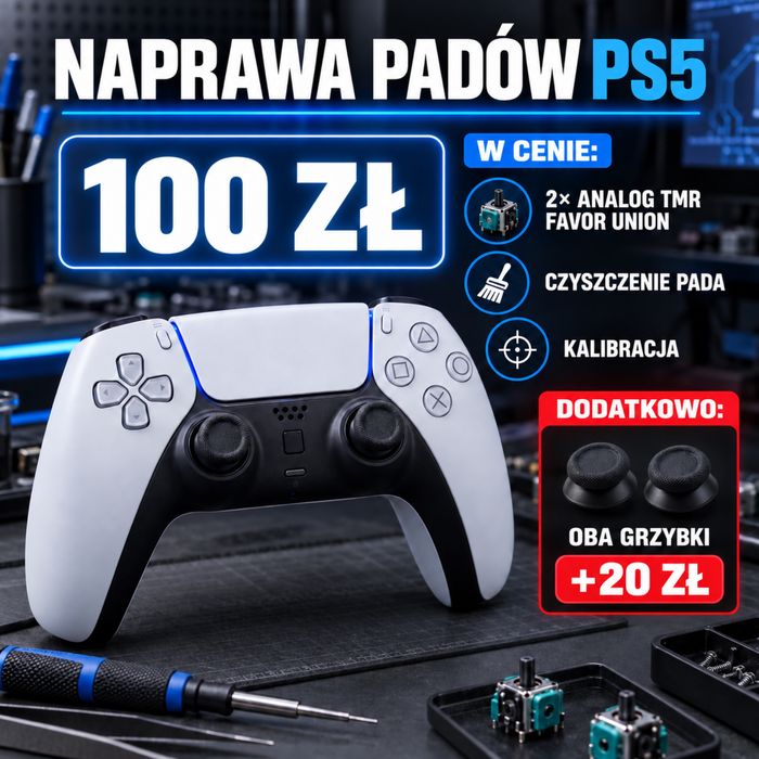 Naprawa padów DualSense, Xbox i Nintendo Switch – wymiana analogów TMR