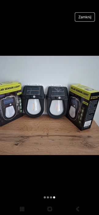 Lampy 2 szt solarne elewacyjna, zewnątrzna