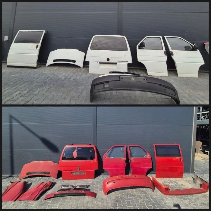 KAROSERIA VW T4 96r.-> CZERWONA / CZERWONY /  BIAŁE / BIAŁA ( R902 )