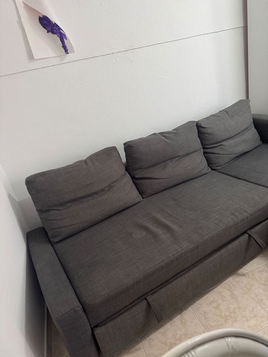 FRIHETEN
Sofá-cama de canto c/arrumação, Skiftebo cinz escuro