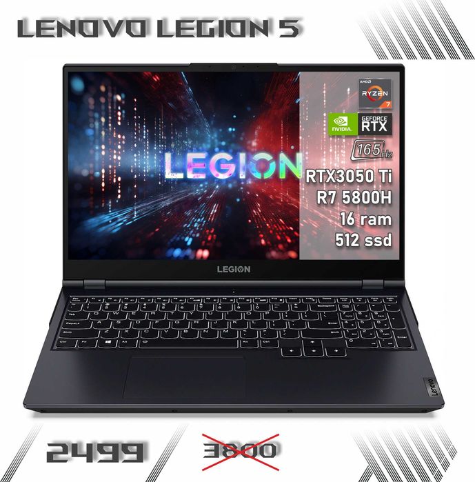 LAPTOP GAMINGOWY Lenovo Legion 5 RTX 3050 Ti Ryzen 7 5800H 165 hz