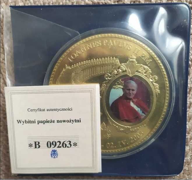Medal Jan Paweł II Wybitni Papieże Nowożytni + CERTYFIKAT + Kapsel