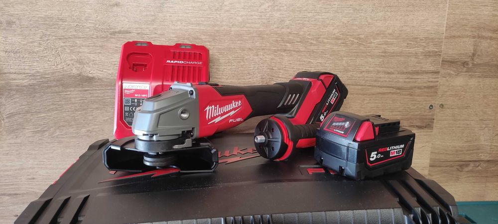 Szlifierka Milwaukee 2x5 AH HD BOX Fsag125X-502X FV23%