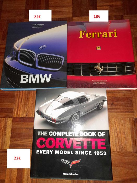 Livros BMW Ferrari Corvette excelentes fotos