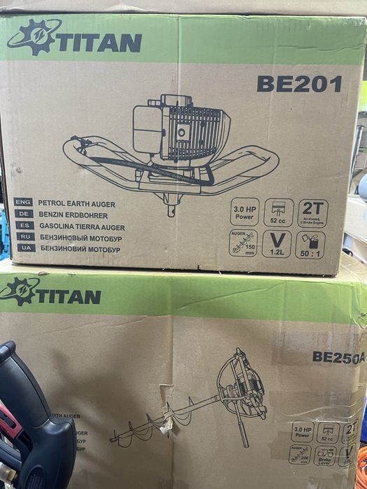 Мотобур Бензобур TITAN BE201-150,Шнек 200,шнек 250,шнек 300,Удлинитель