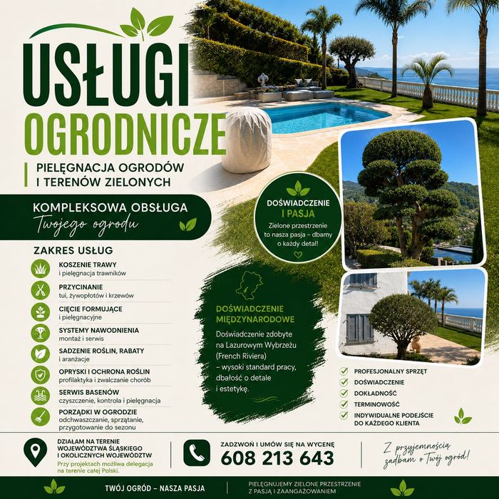 Usługi ogrodnicze / serwis ogrodów / ogrodnik / serwis basenów