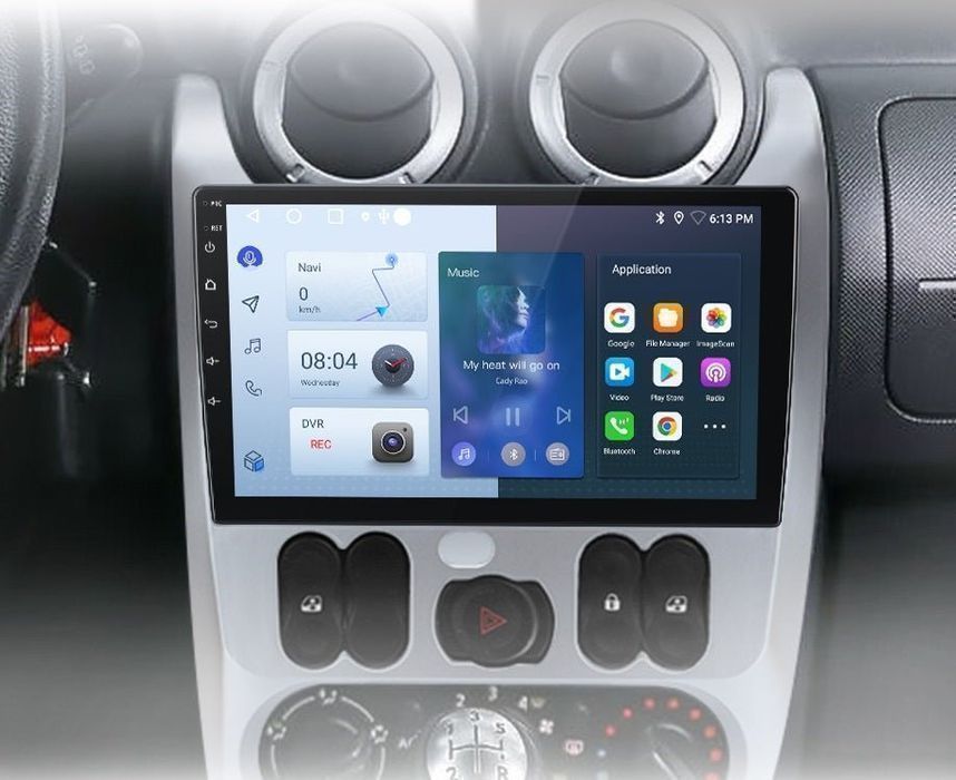 Renault Logan Sandero Dacia Duster – Radio Android 15 9" CarPlay Android Auto 4GB/64GB GPS Nawigacja Stacja Multimedialna WiFi Bluetooth DSP 4G LTE PL