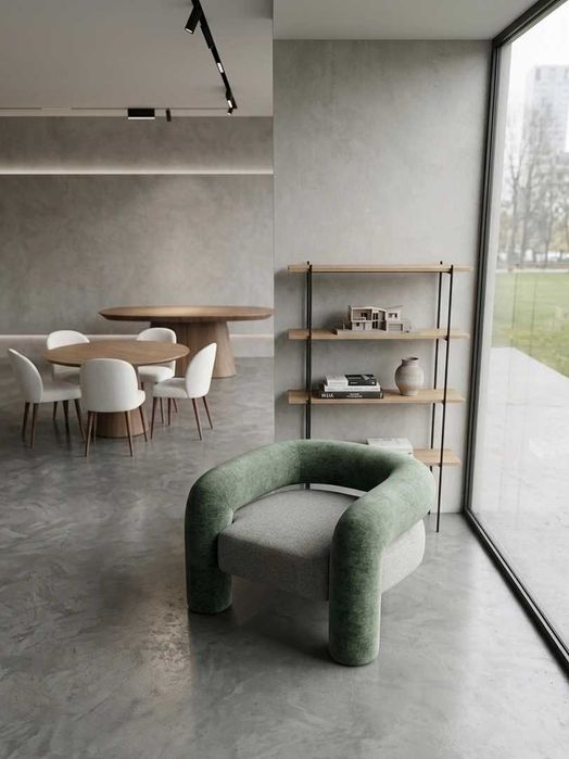 Cadeirao Design Moderno Verde e Cinza - Peça de destaque