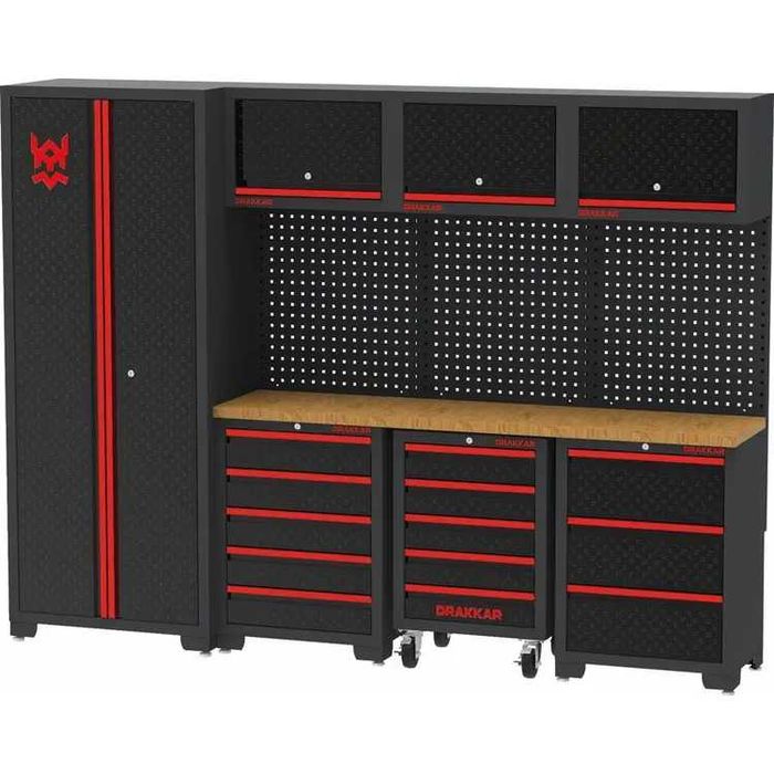 Mobiliário de Oficina DRAKKAR 4 Elementos Tampo em Madeira 38 MM LL29
