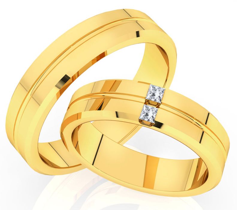 Obrączki Ślubne Apart 5mm Żółte złoto cyrkonia Soczewka