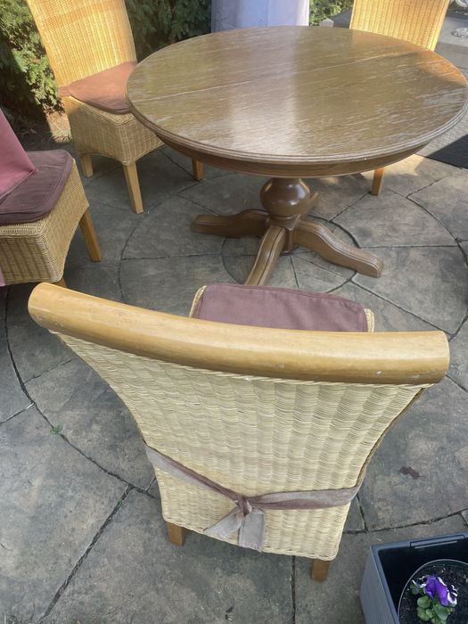 Krzesło Krzesła rattanowe drewno ogród zimowy