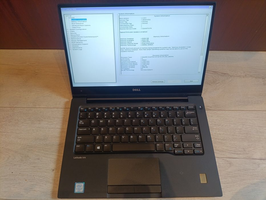 Laptop DELL 7370 Intel core m7-6y75 8GB RAM