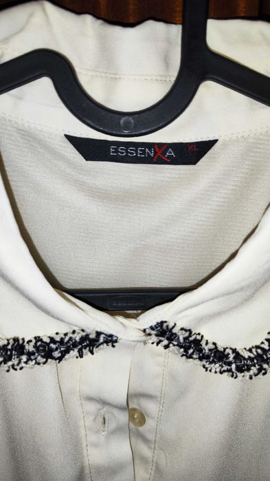Camisa social feminina Essenxa – detalhe tweed (branca)
