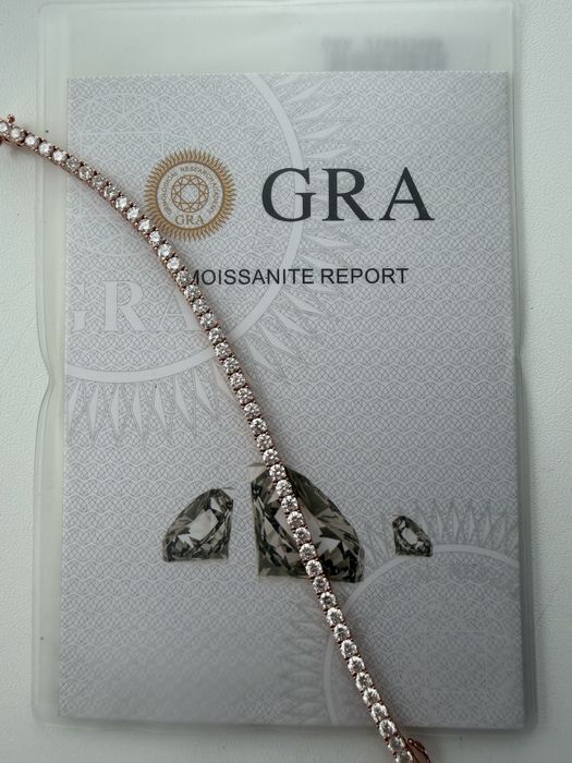 Тенісний браслет з муасанітами, сертифікат GRA