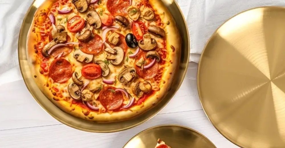 Złota stalowa taca 26cm