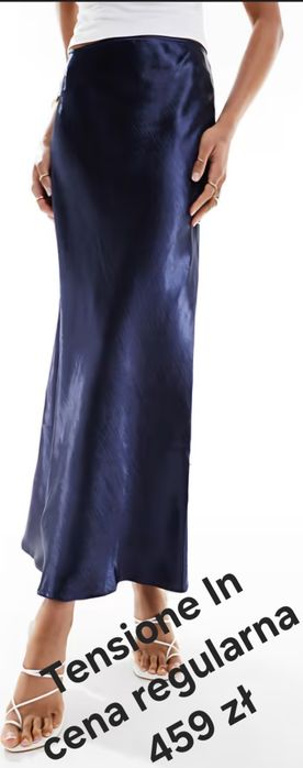 Granatowa spódnica Tensione In satynowa