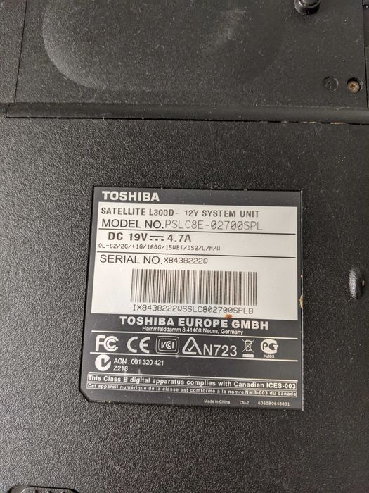 Ноутбук комп'ютер компьютер Тошиба Toshiba satellite l300d