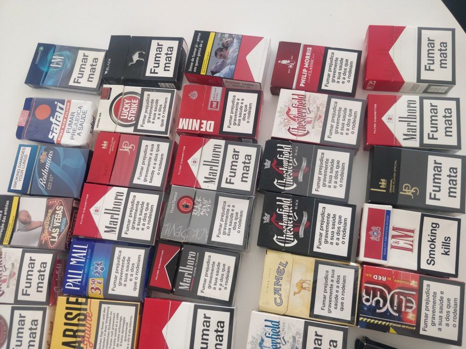 Maços tabaco vazios