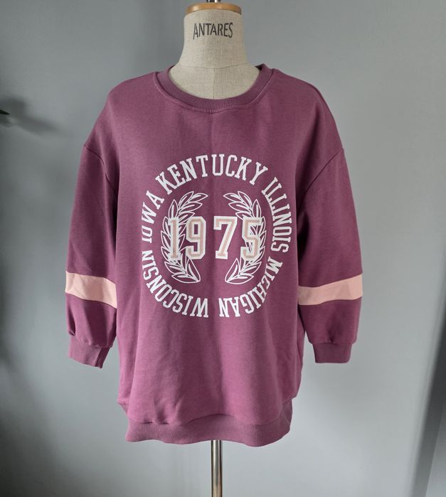 The Fansy Bluza Jagodowa Kentucky Illinois Nowa Bawełna Pętelkowa Patr